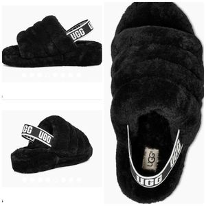 UGG Fluff Yeah Black Slides